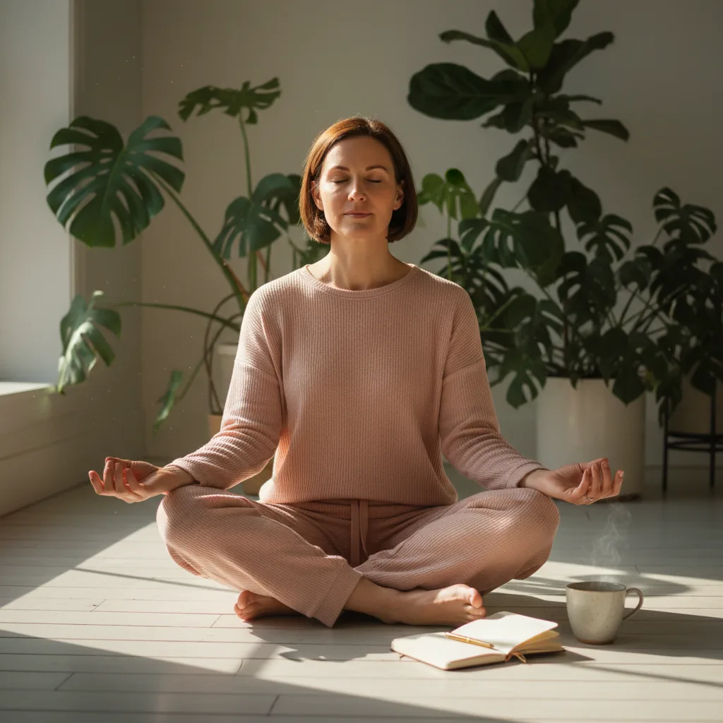 Woman enjoying balanced morning
